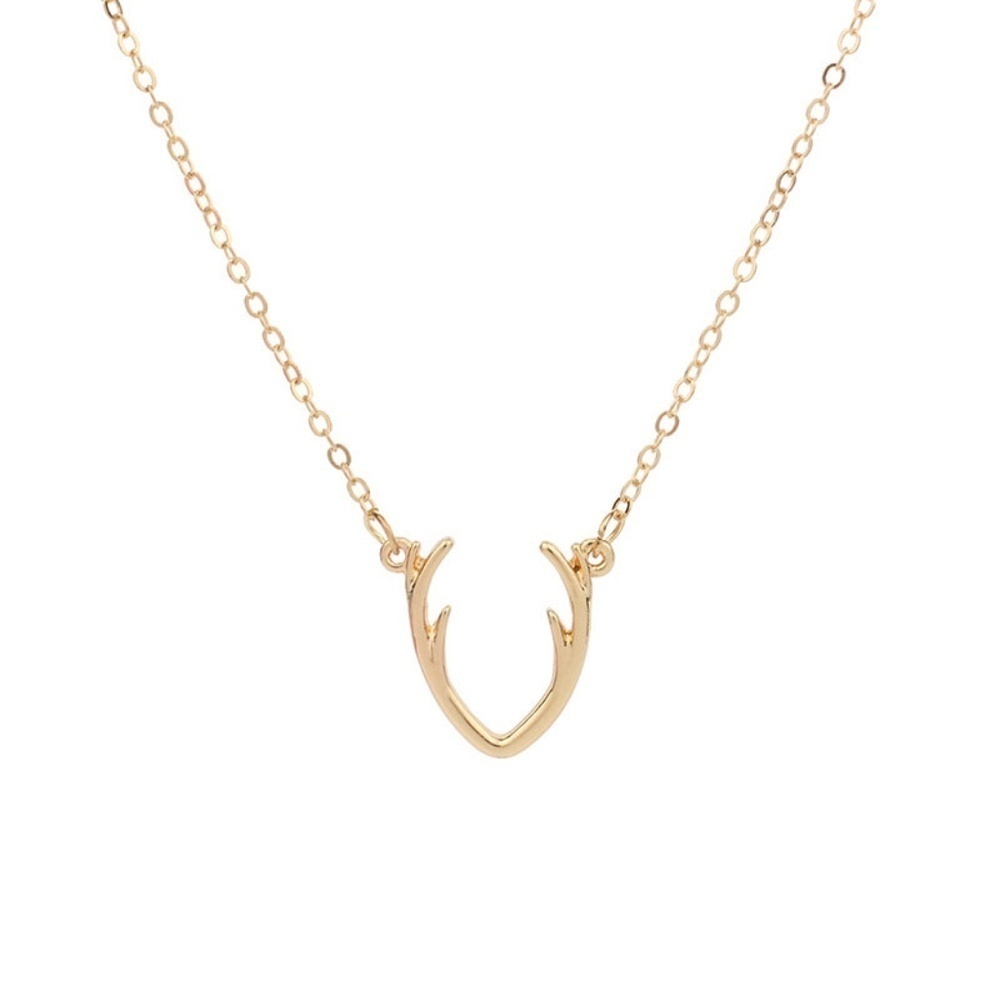 *MICAELA* Gold Simple Antler Fashion Necklace